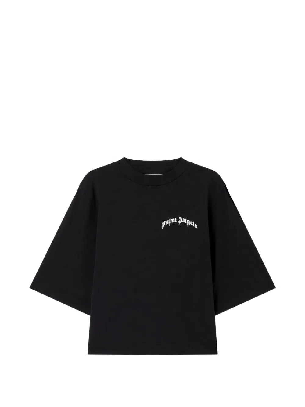 Palm Angels cropped logo-print T-shirt - Nero