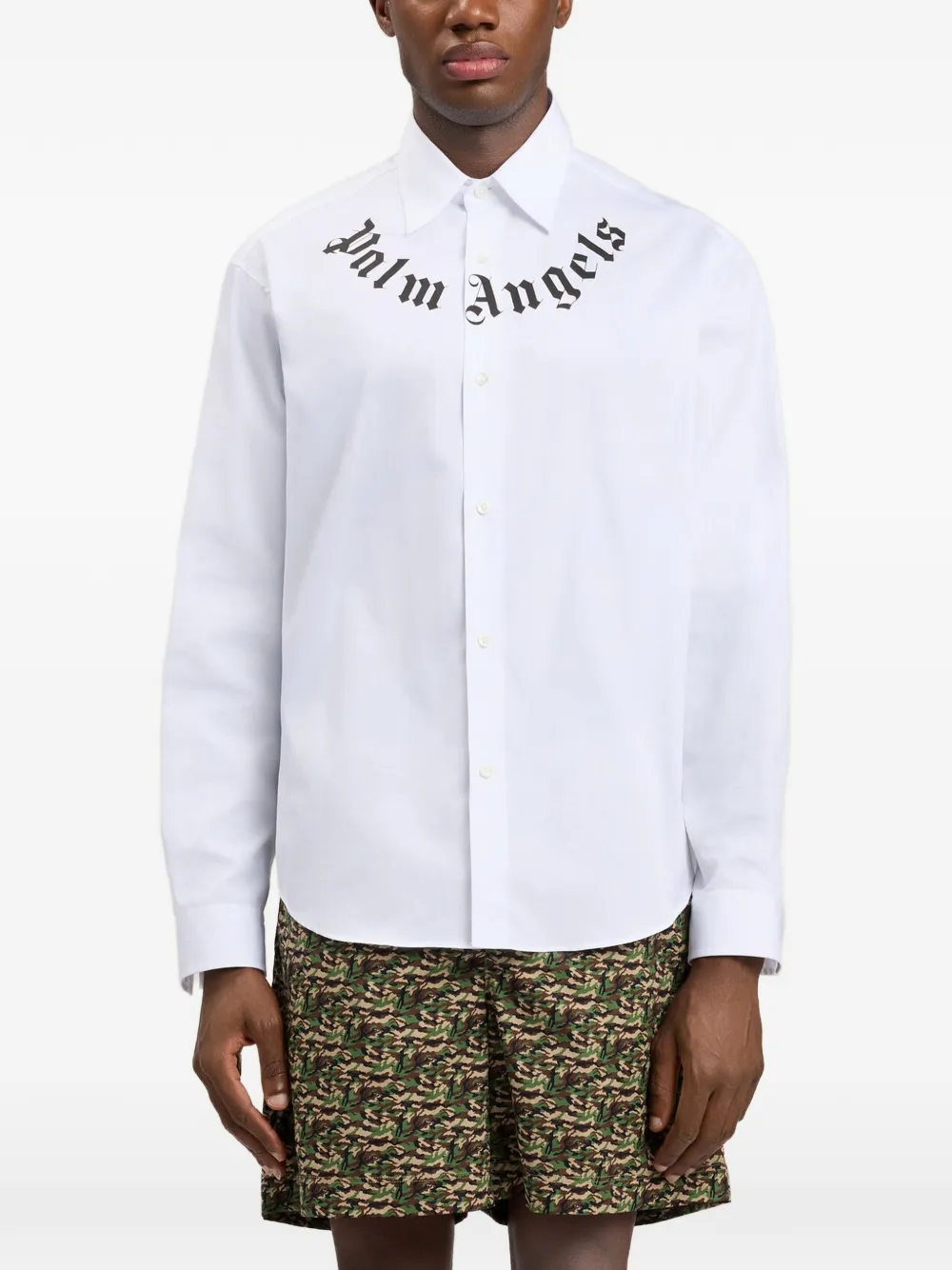 Palm Angels Overhemd met logoprint Wit