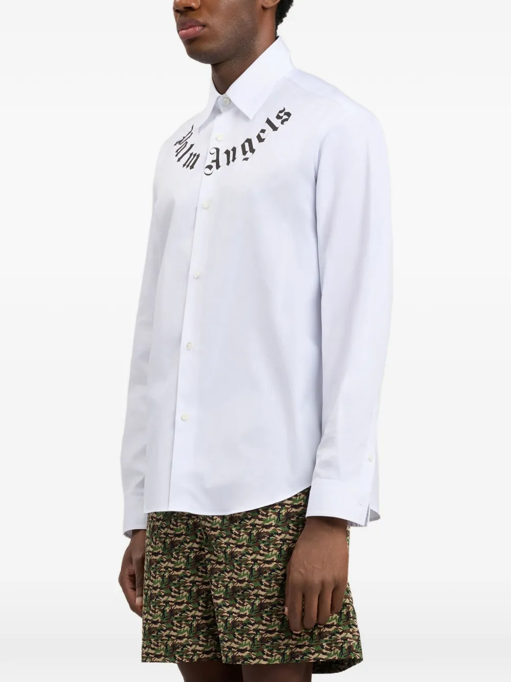 Palm Angels Overhemd met logoprint Wit
