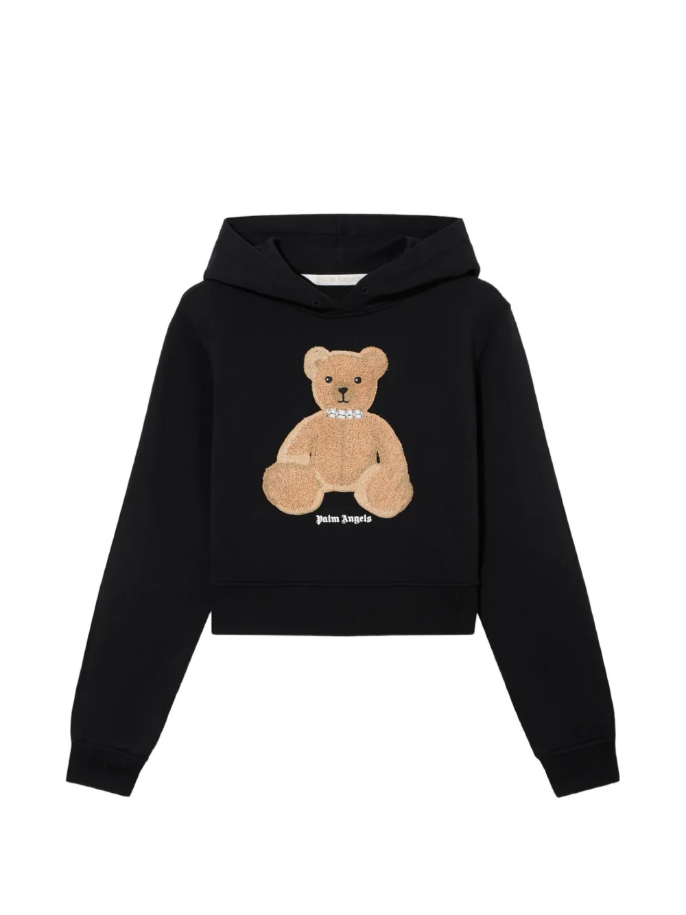 Palm Angels teddy bear cropped hoodie - Black