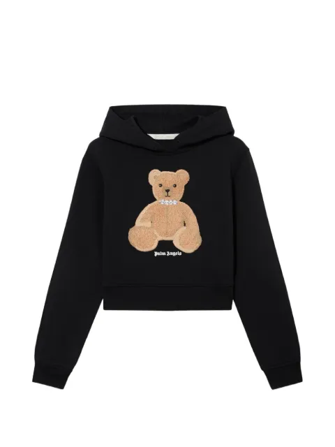 Palm Angels teddy bear cropped hoodie