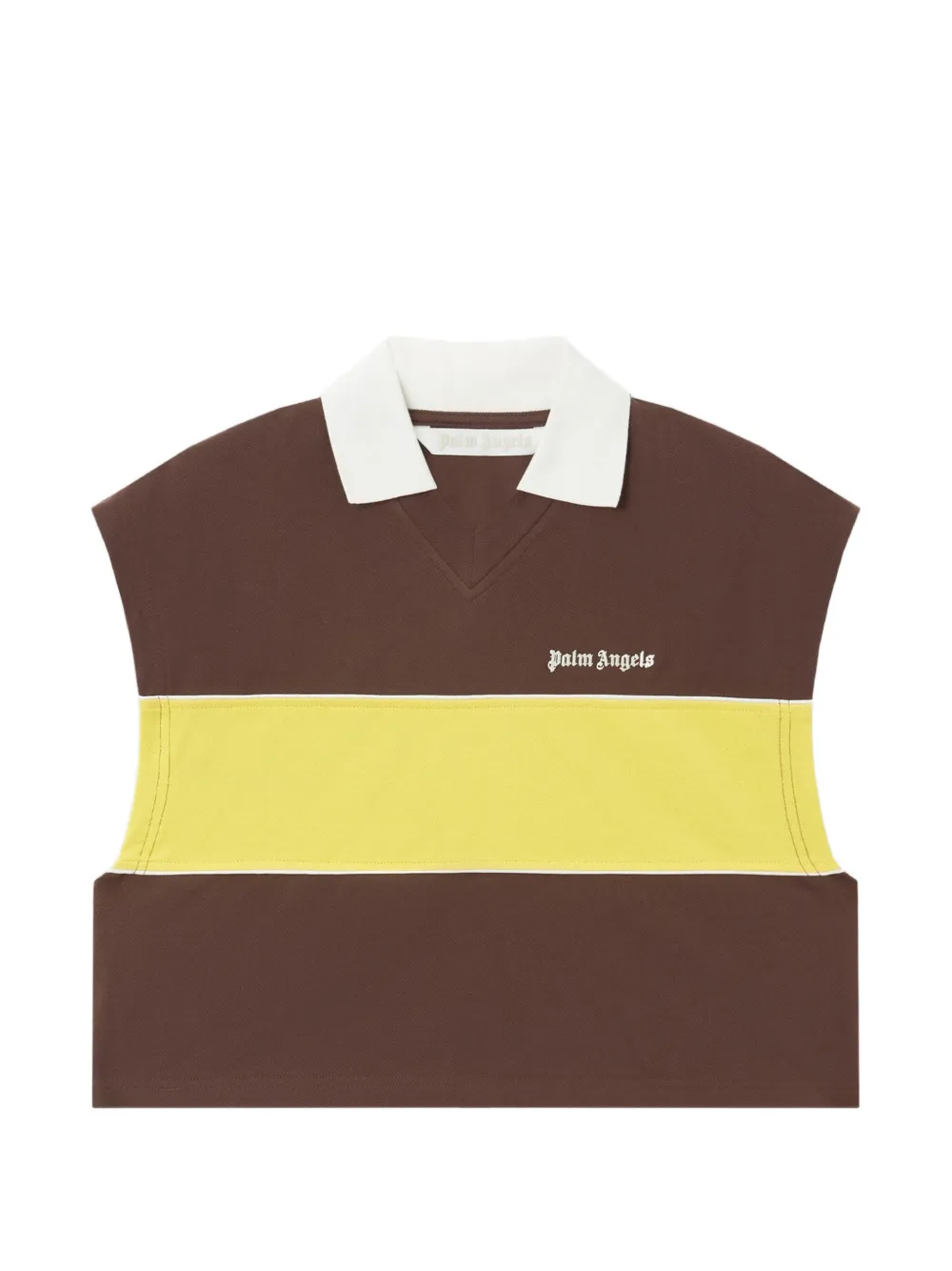 Palm Angels Kastiges Classic Logo Poloshirt - Braun