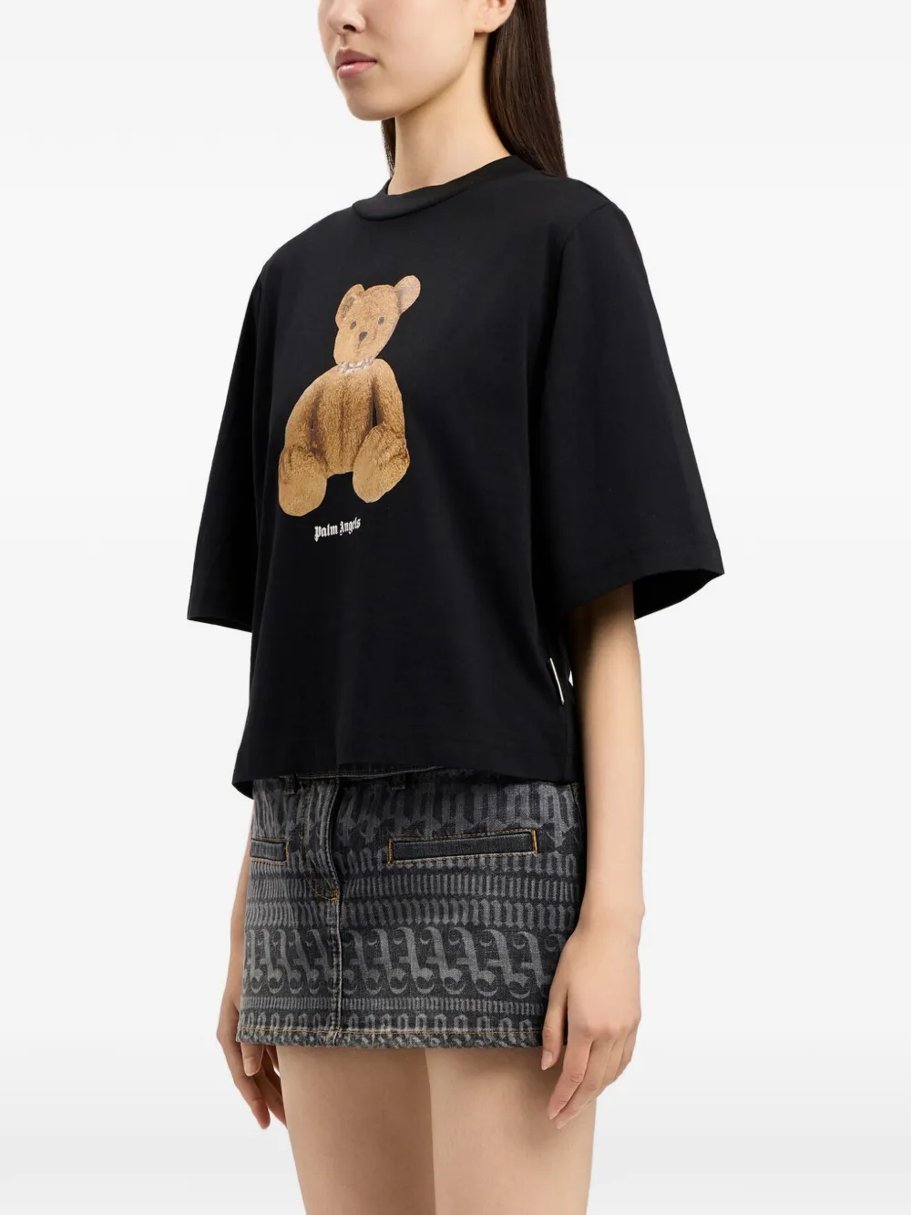 Palm Angels Boxy T-shirt met beerprint Zwart