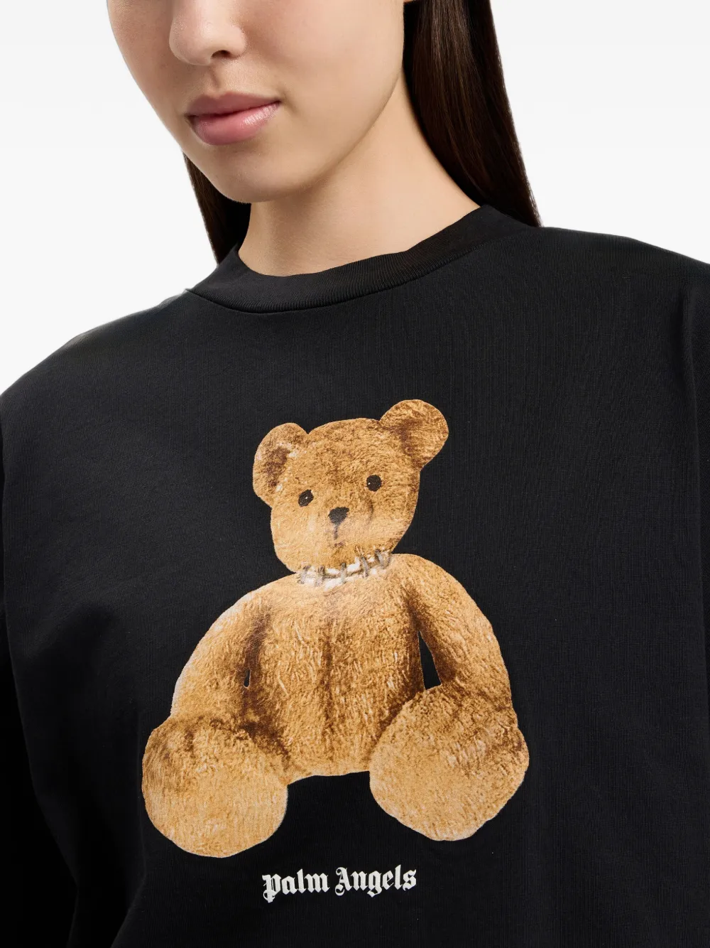 Palm Angels Boxy T-shirt met beerprint Zwart