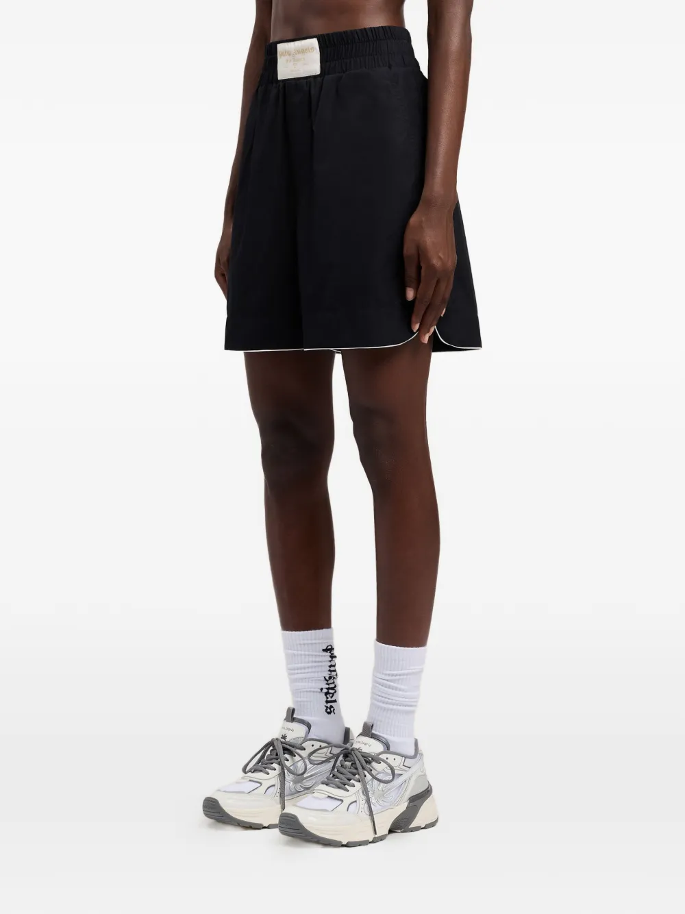 Palm Angels Shorts met gewelfd logo Zwart