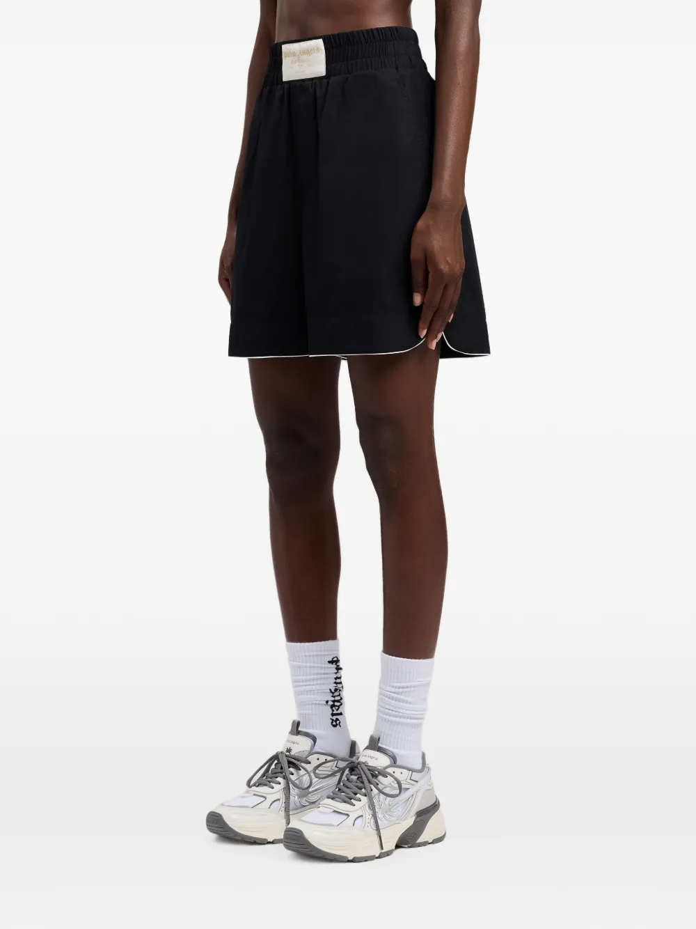Palm Angels Shorts met gewelfd logo Zwart