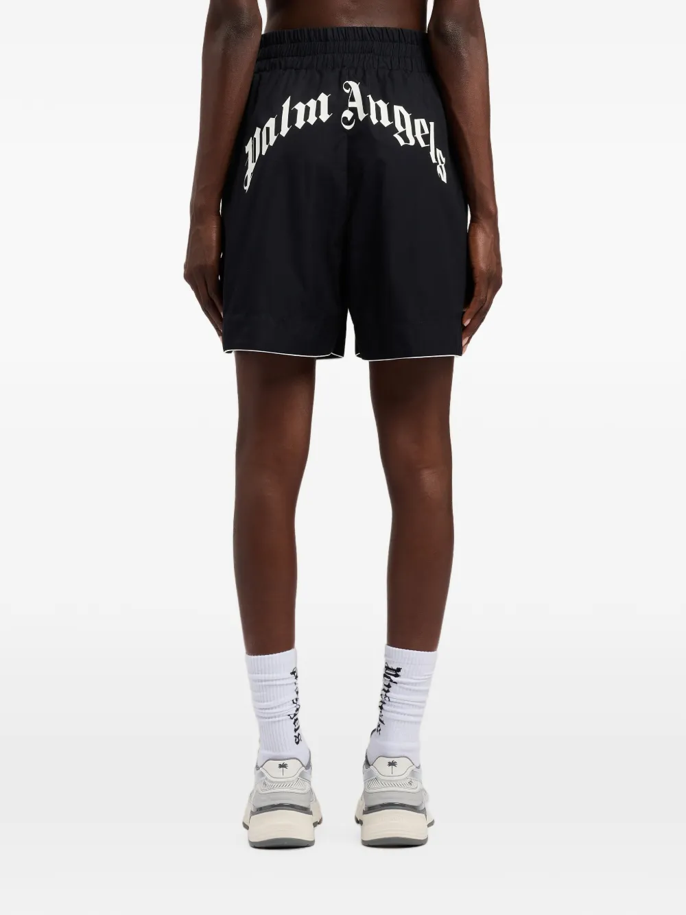 Palm Angels Shorts met gewelfd logo Zwart