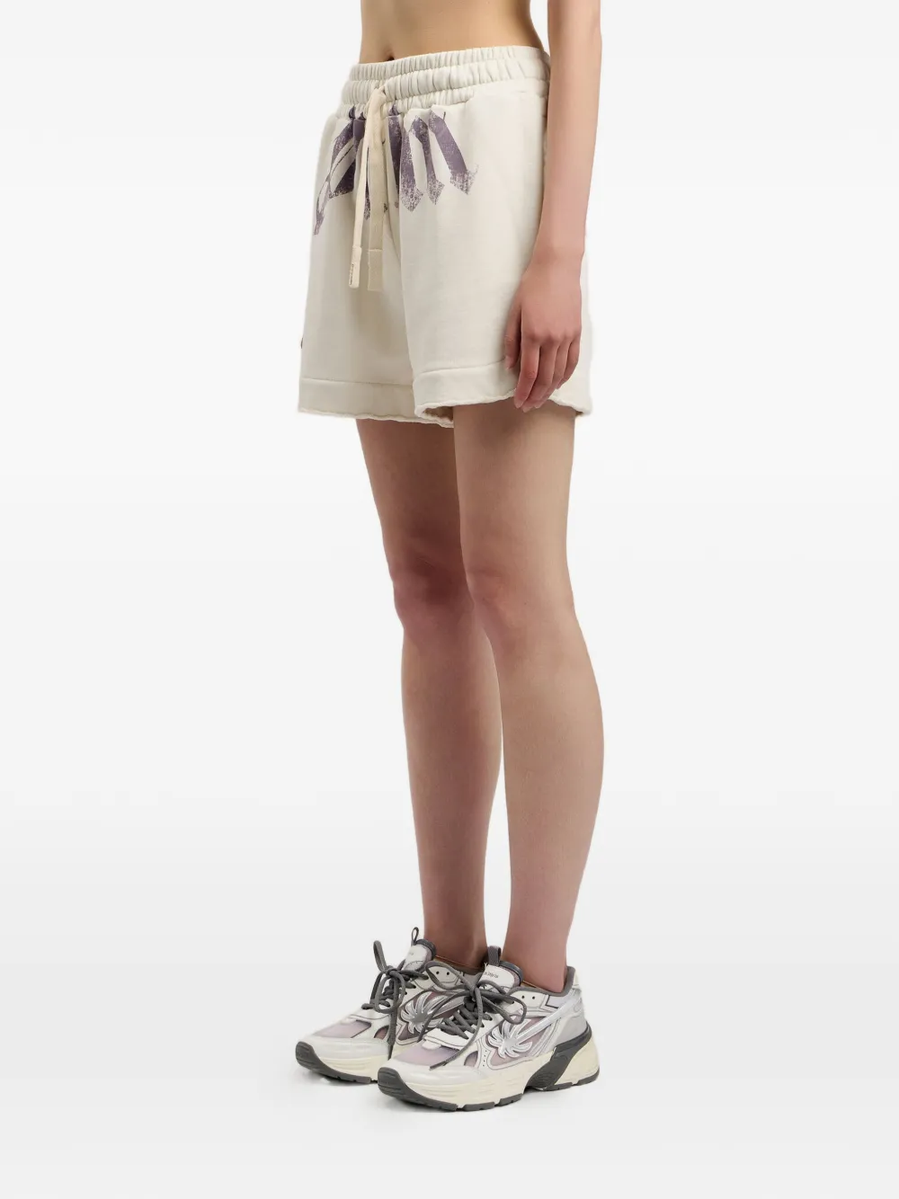  Palm Angels Big Waist Logo Track Shorts - Neutrals 