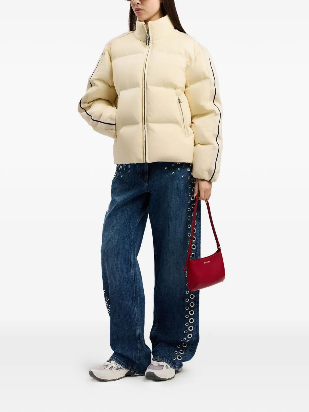 Palm Angels Denim jeans verfraaid met ringlets Blauw