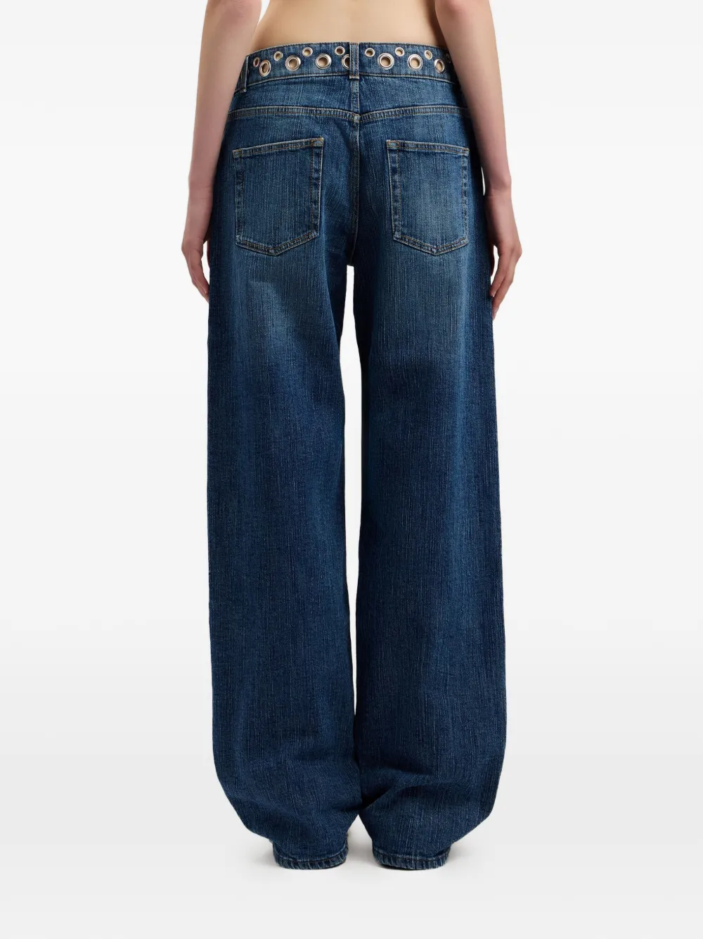 Palm Angels Denim jeans verfraaid met ringlets Blauw