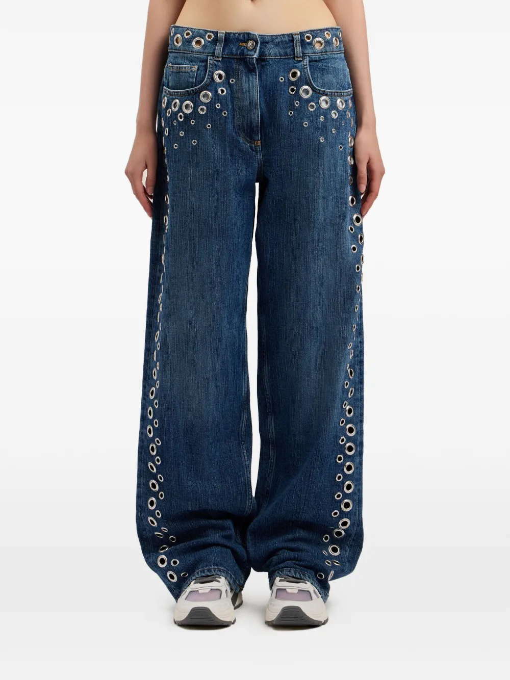 Palm Angels Jeans con occhielli - Blu