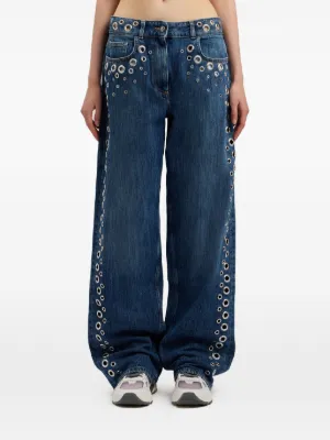 VETEMENTS distressed-effect wide-leg Jeans | Blue | FARFETCH