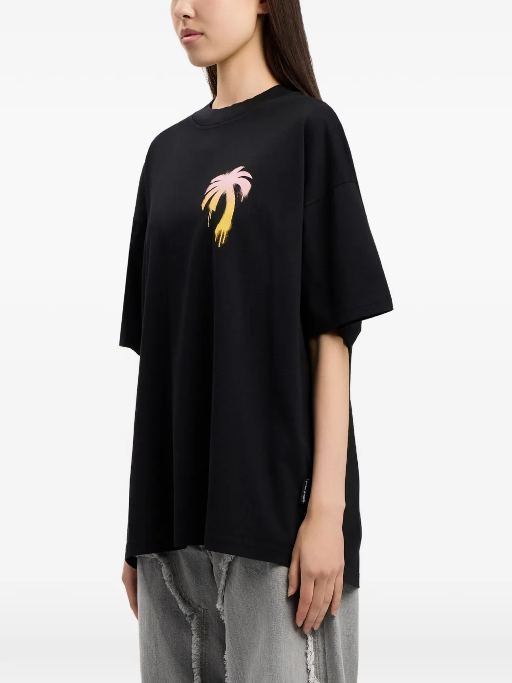 Palm Angels I Love PA T-shirt met print Zwart