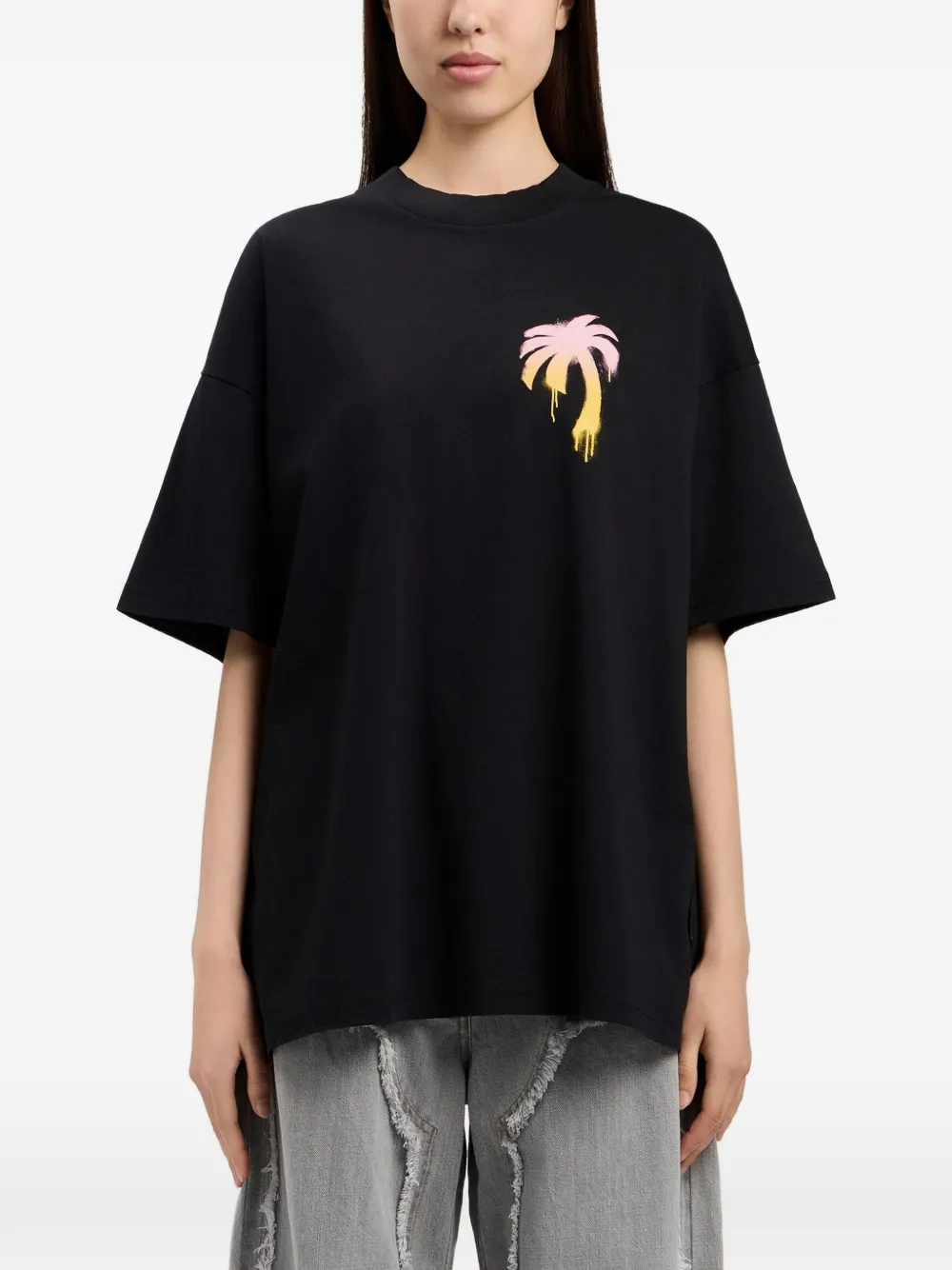Palm Angels I Love PA T-shirt met print Zwart