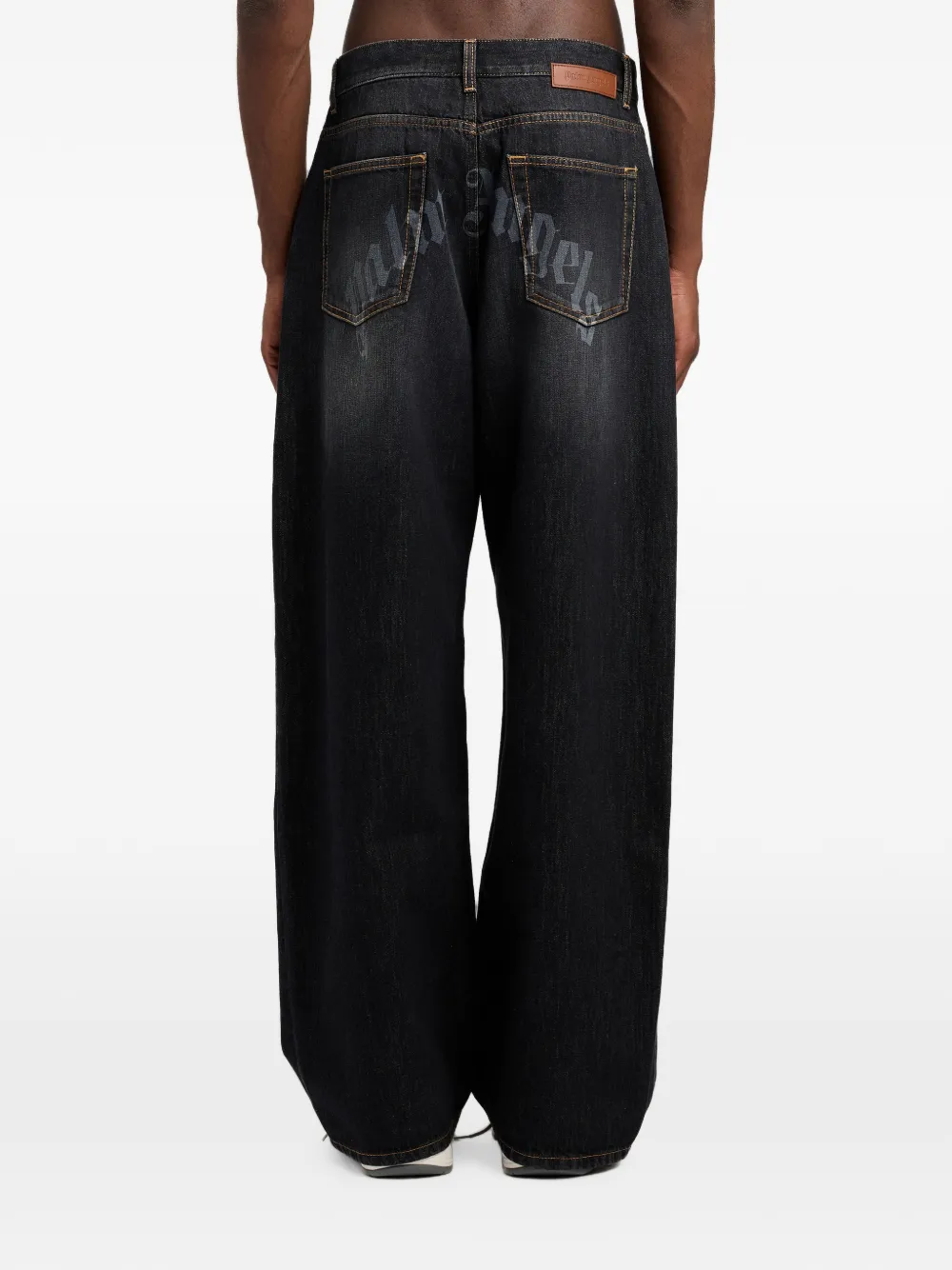 Palm Angels Denim jeans met gewelfd logo Grijs