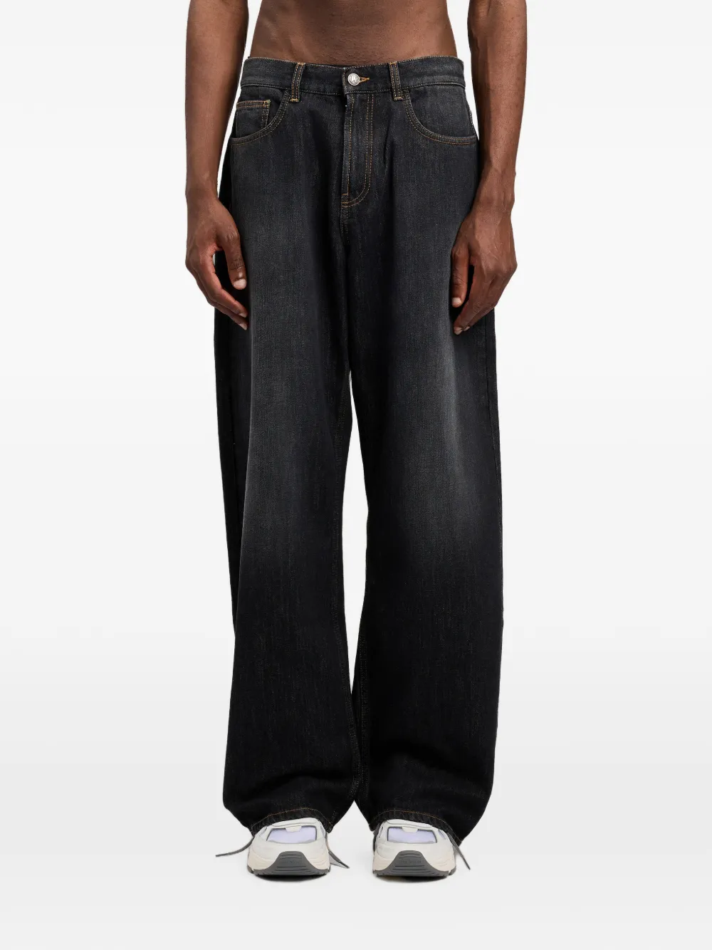Palm Angels Denim jeans met gewelfd logo Grijs