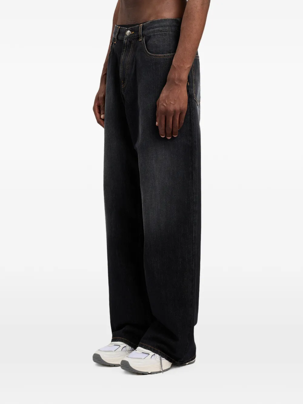 Palm Angels Denim jeans met gewelfd logo Grijs
