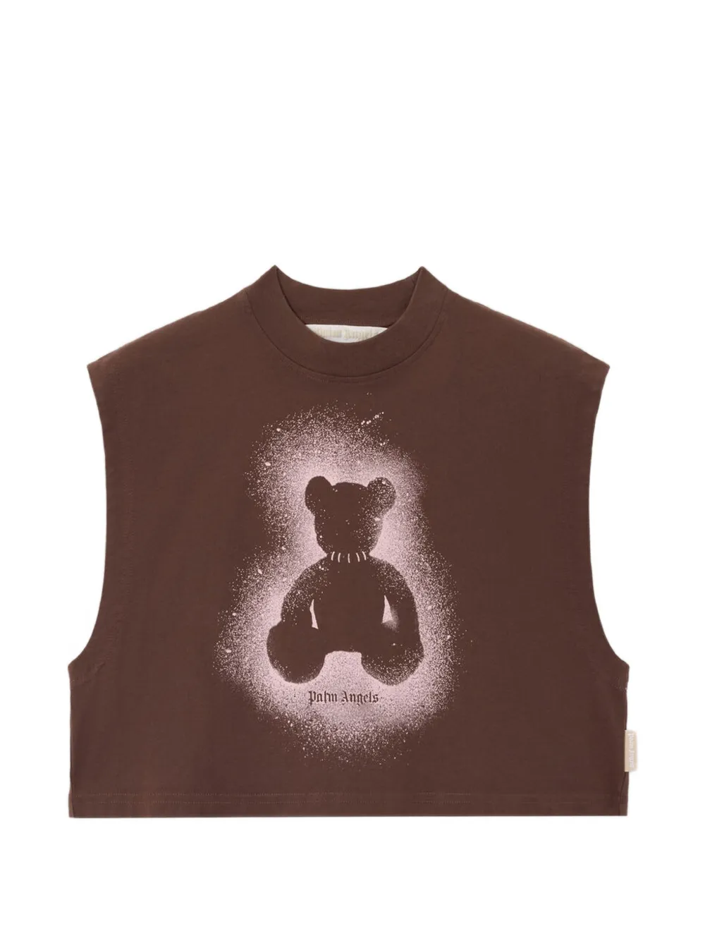 Palm Angels Spray bear-print boxy tank top - Marrone