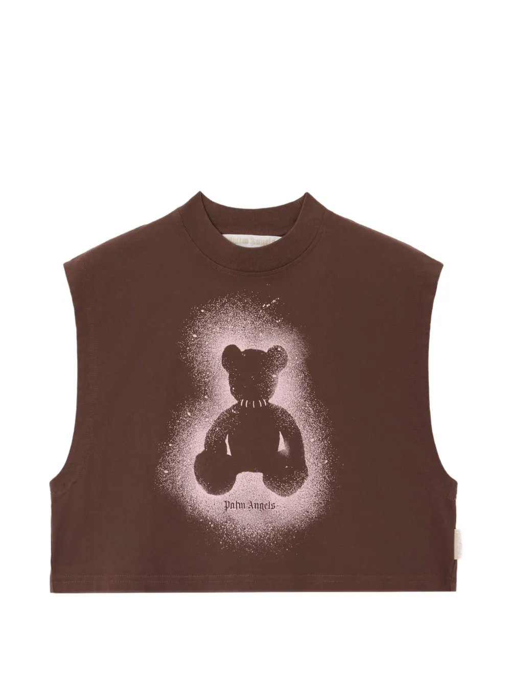 Palm Angels Spray boxy tanktop met beerprint Bruin