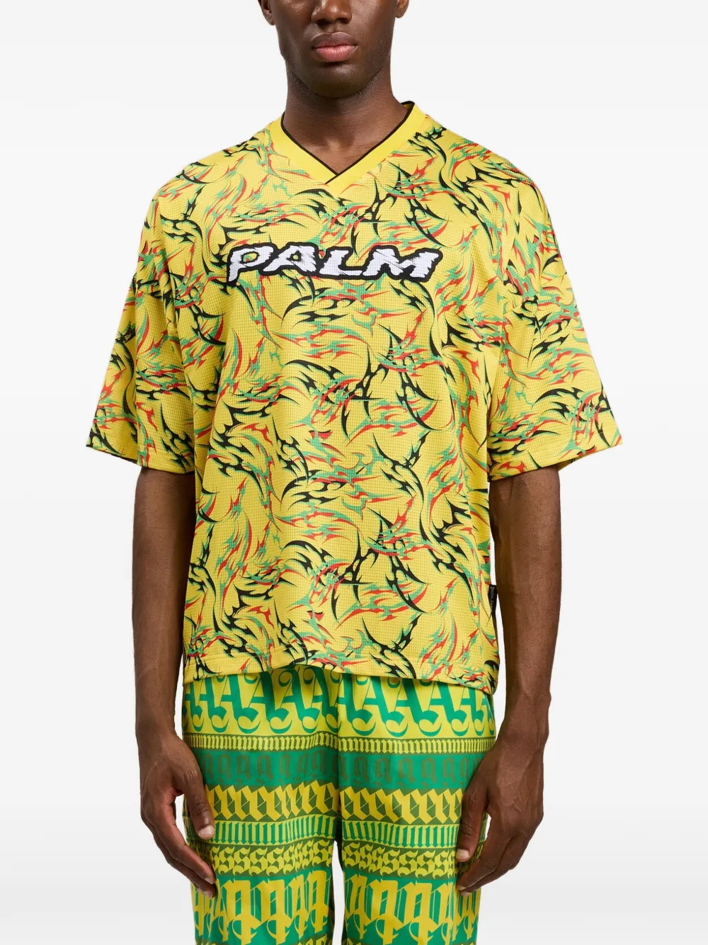 Palm Angels T-shirt met patroon Geel