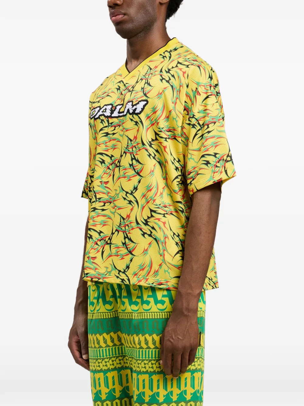 Palm Angels T-shirt met patroon Geel