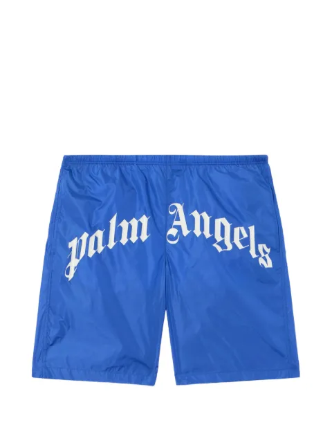 Palm Angels curved logo swimshorts