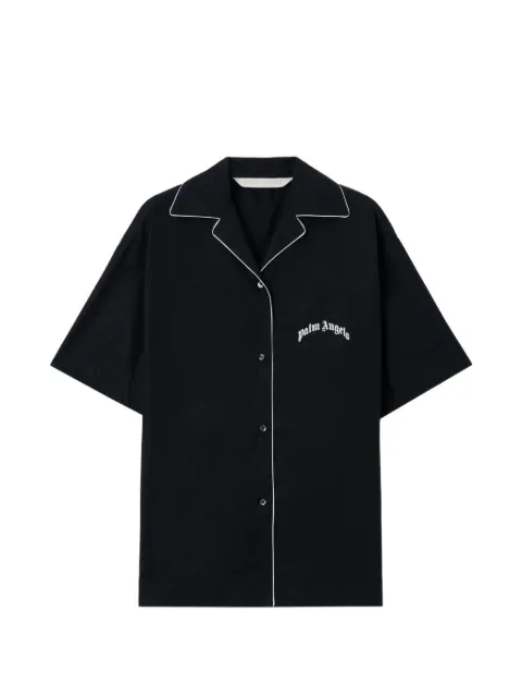 Palm Angels camisa bowling con logo curvo