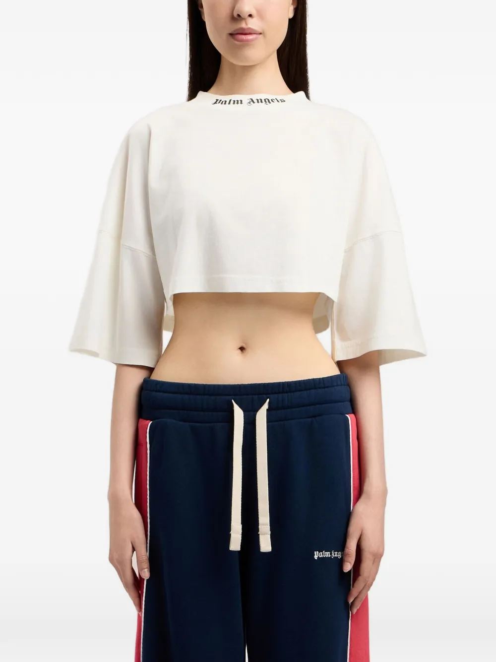 Palm Angels Cropped T-shirt Wit