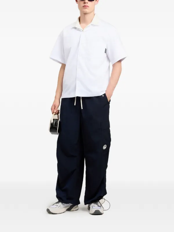 Palm Angels Logo Bowling Shirt | White | FARFETCH
