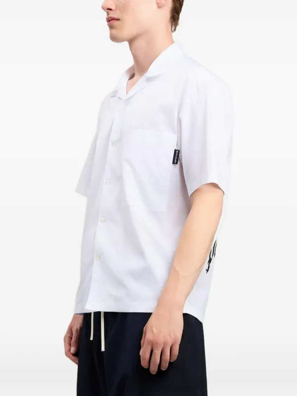 Palm Angels Logo Bowling Shirt | White | FARFETCH JO