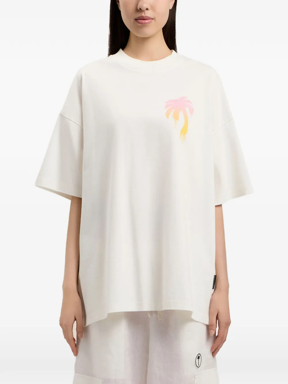 Palm Angels I Love PA T-shirt met print Beige