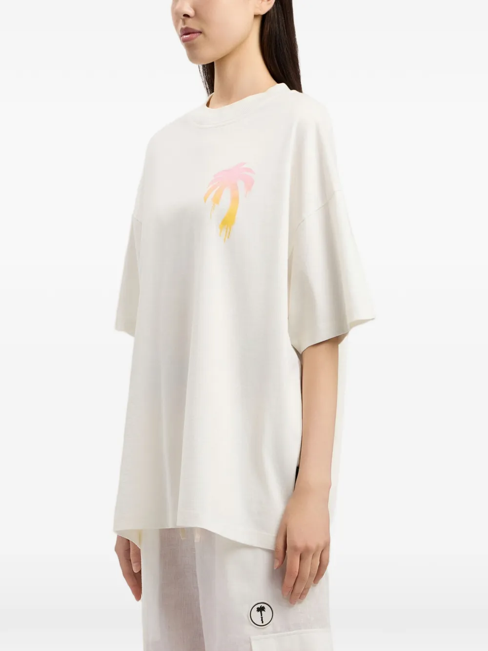 Palm Angels I Love PA T-shirt met print Beige
