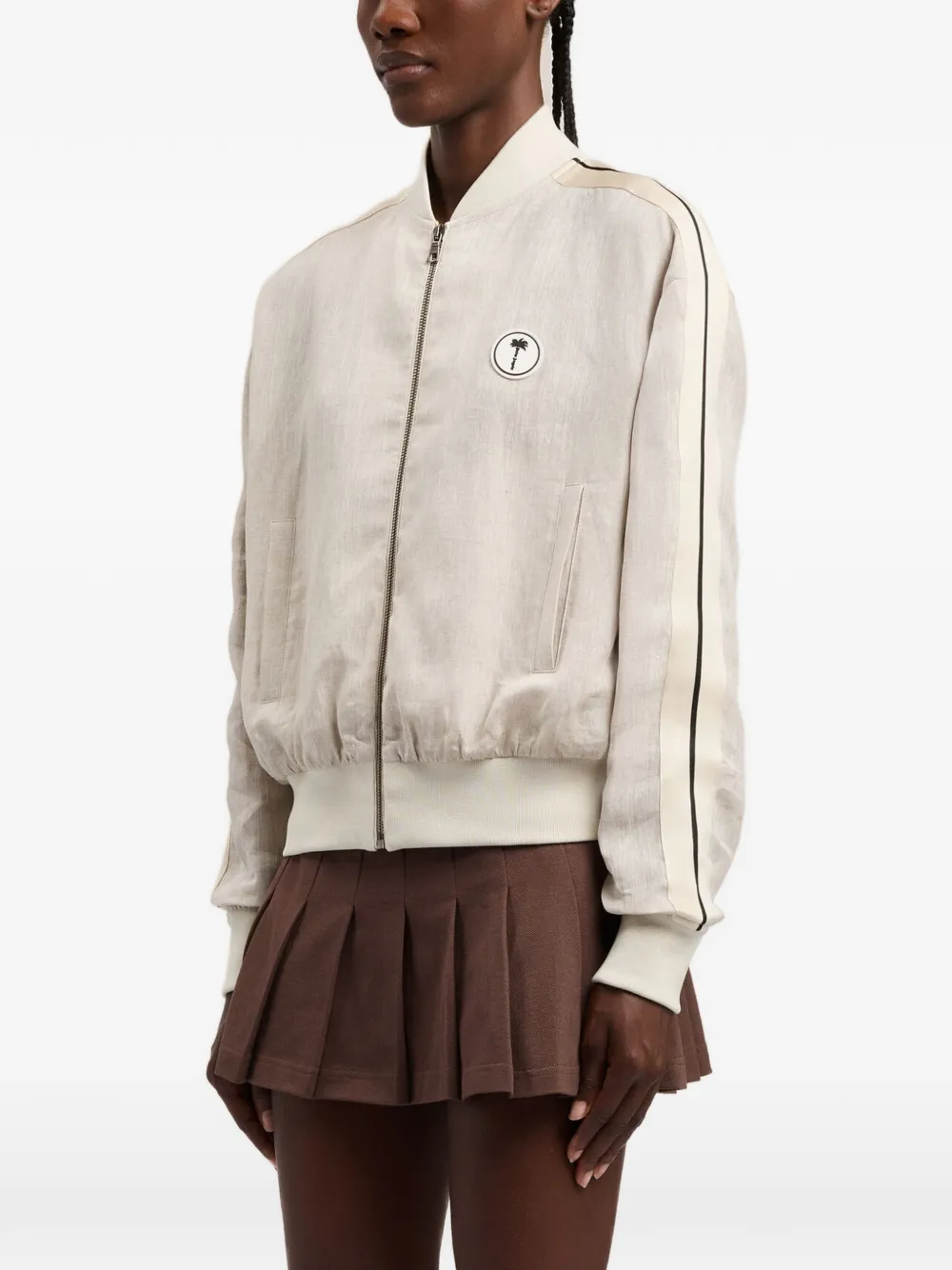 Palm Angels Katoenen jack met logo Beige