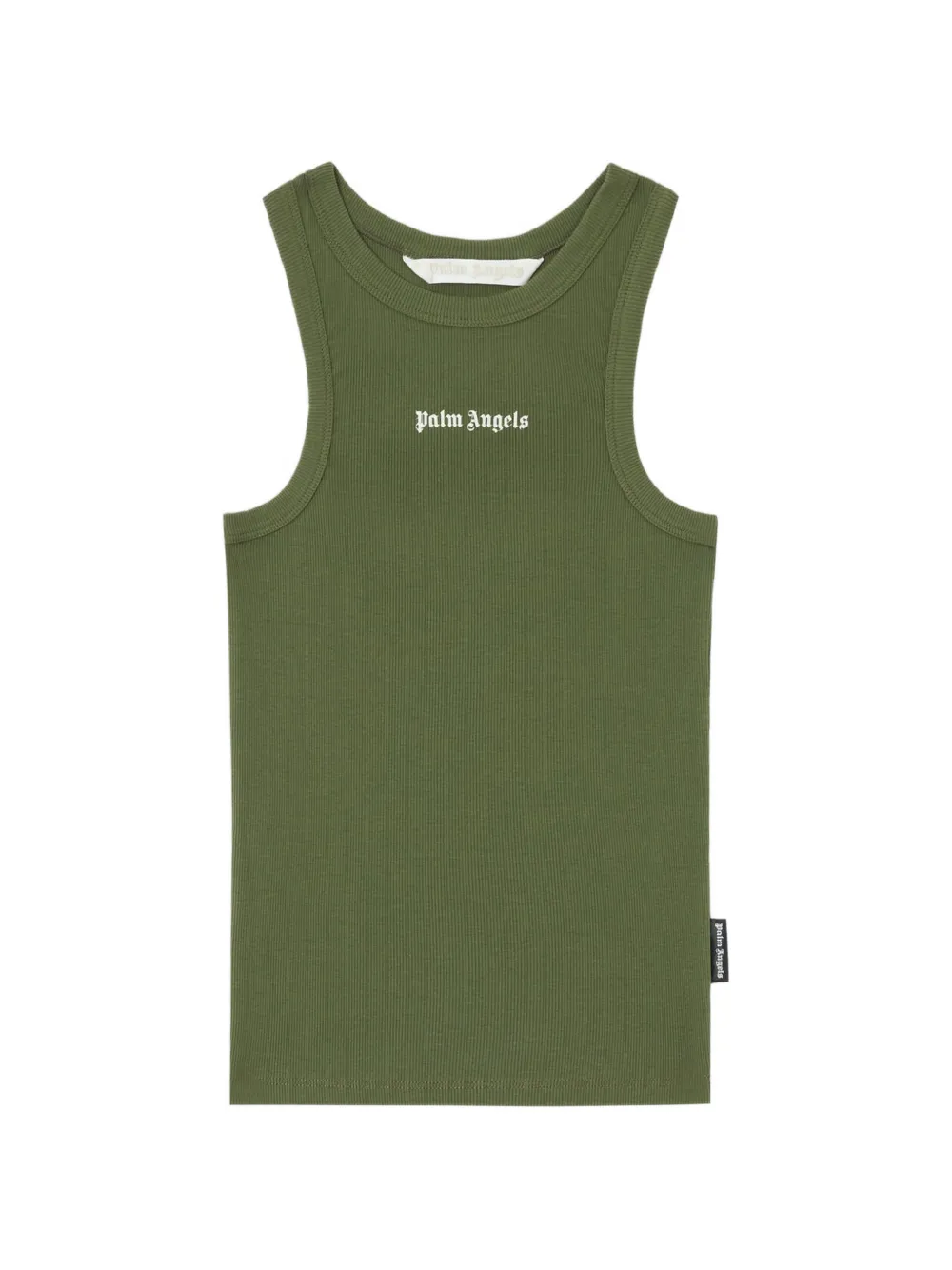Palm Angels logo ribbed tank top - Verde