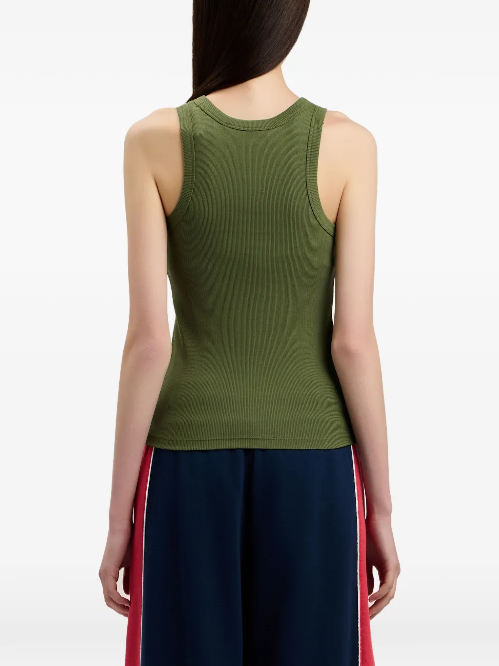 Palm Angels Geribbelde tanktop met logo Groen