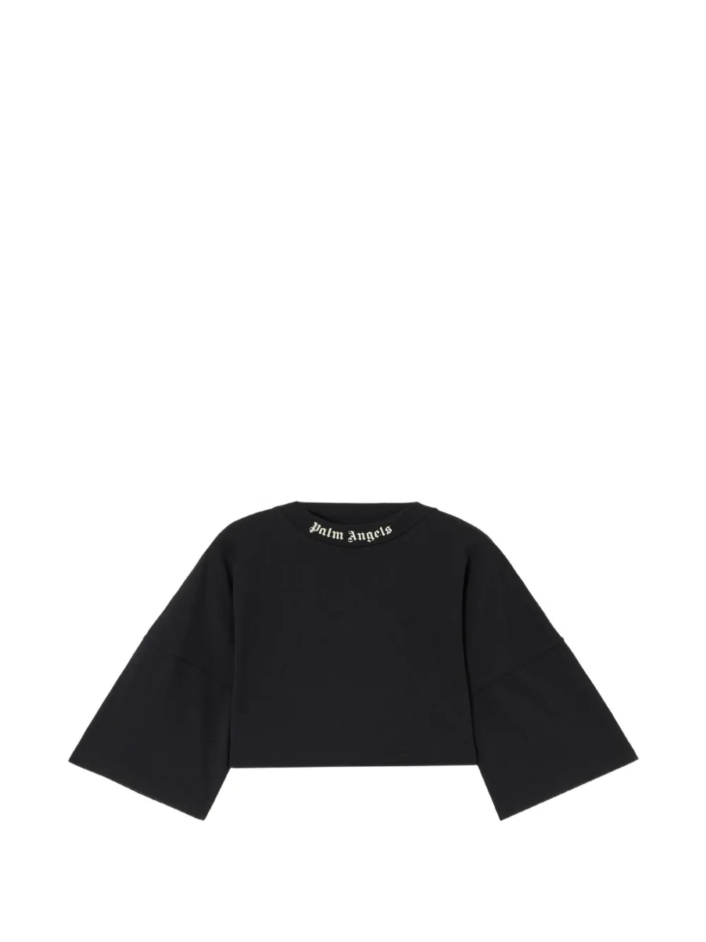 Palm Angels T-shirt crop con logo - Nero