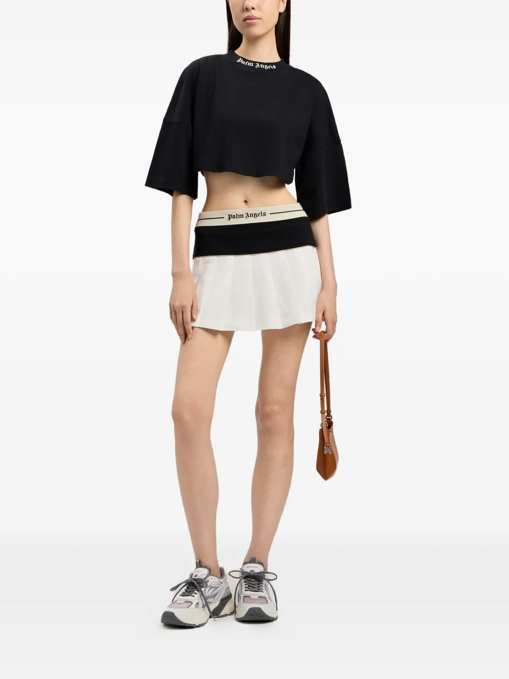 Palm Angels Cropped T-shirt Zwart