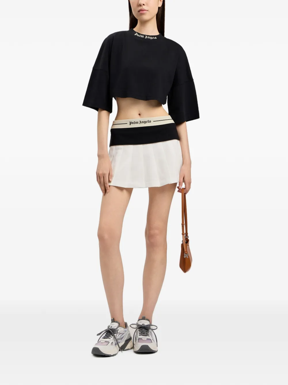 Palm Angels Cropped T-shirt Zwart