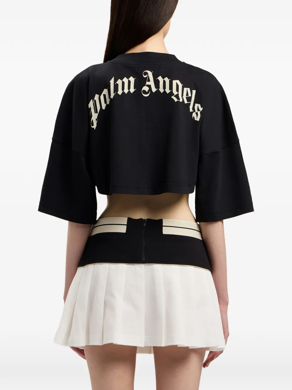 Palm Angels Cropped T-shirt Zwart