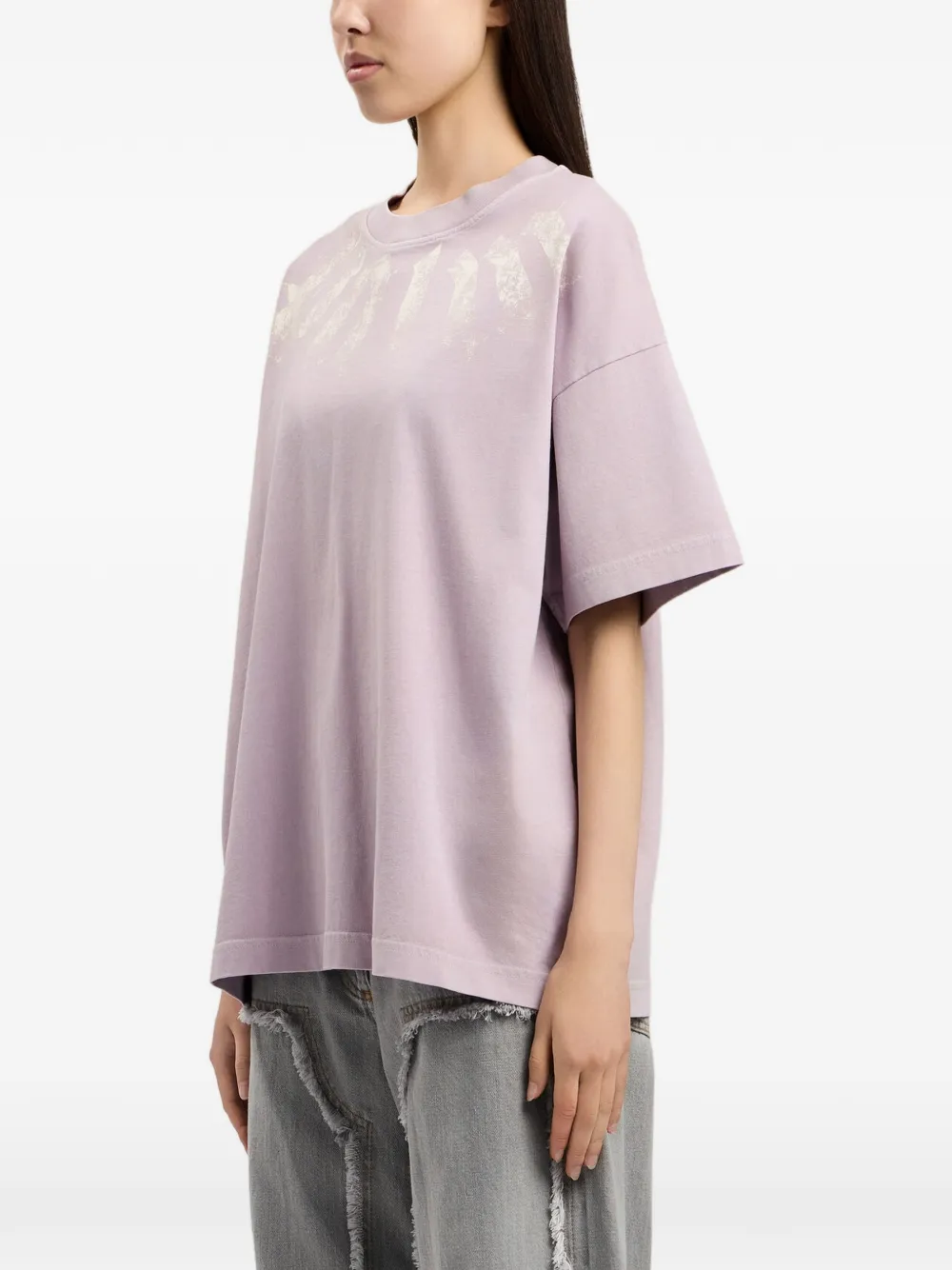 Palm Angels Ruimvallend T-shirt met logo Paars