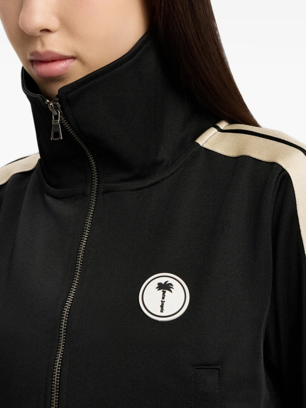 Palm Angels Sweater met mouwbandjes en logo Zwart