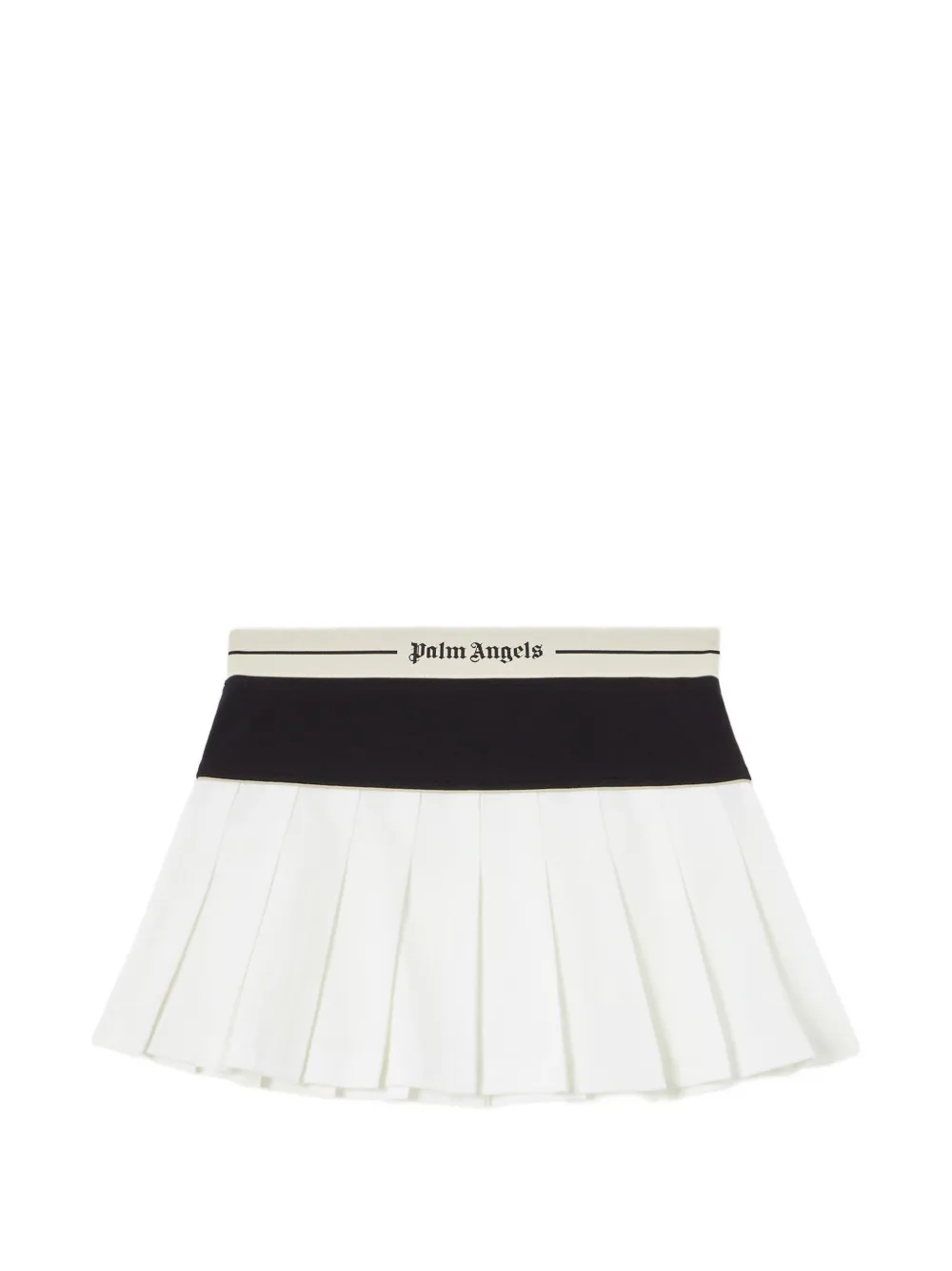 Palm Angels logo pleated mini skirt - White