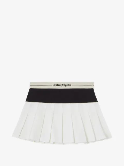 Palm Angels logo pleated mini skirt