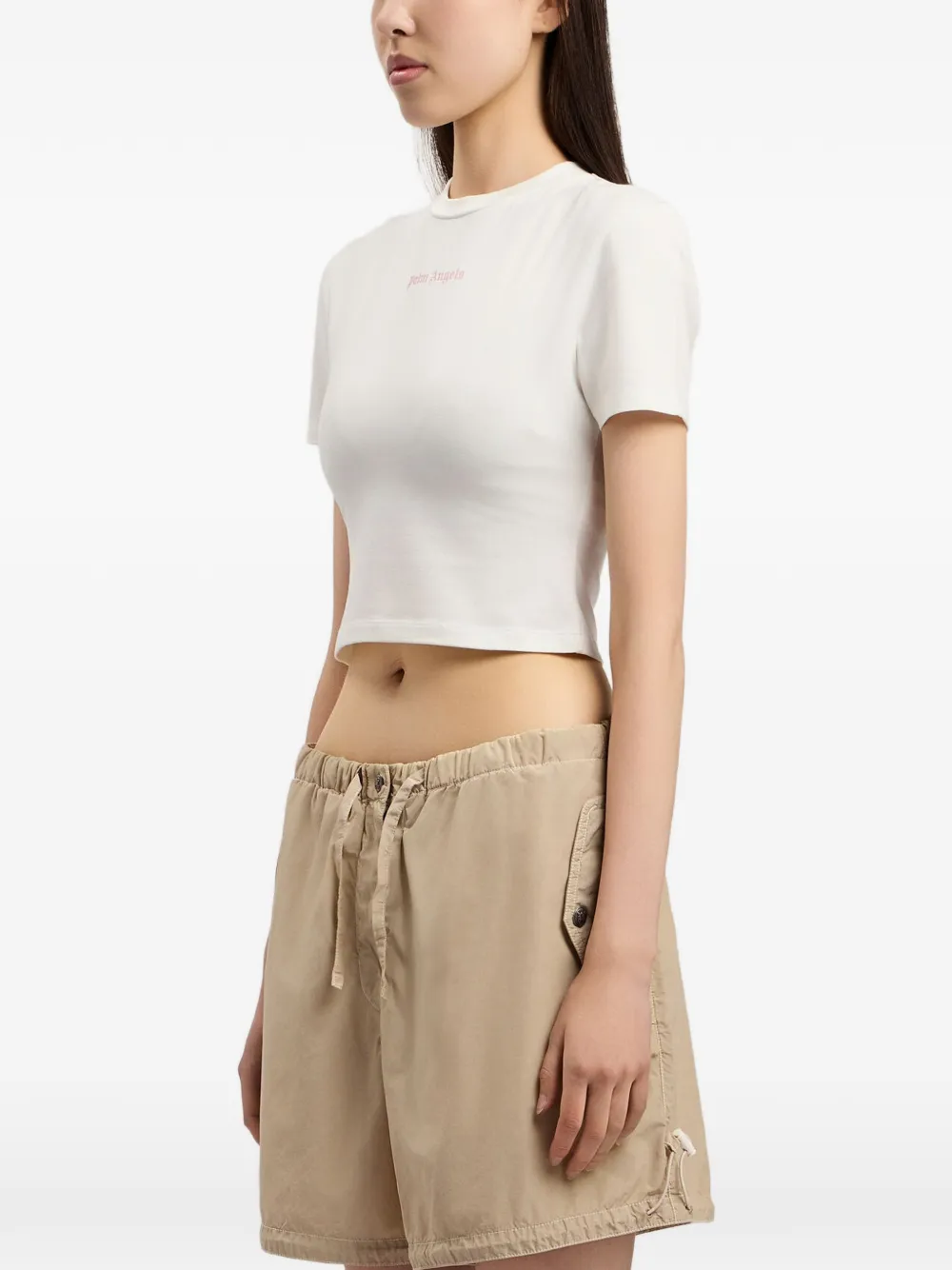 Palm Angels Cropped T-shirt Wit