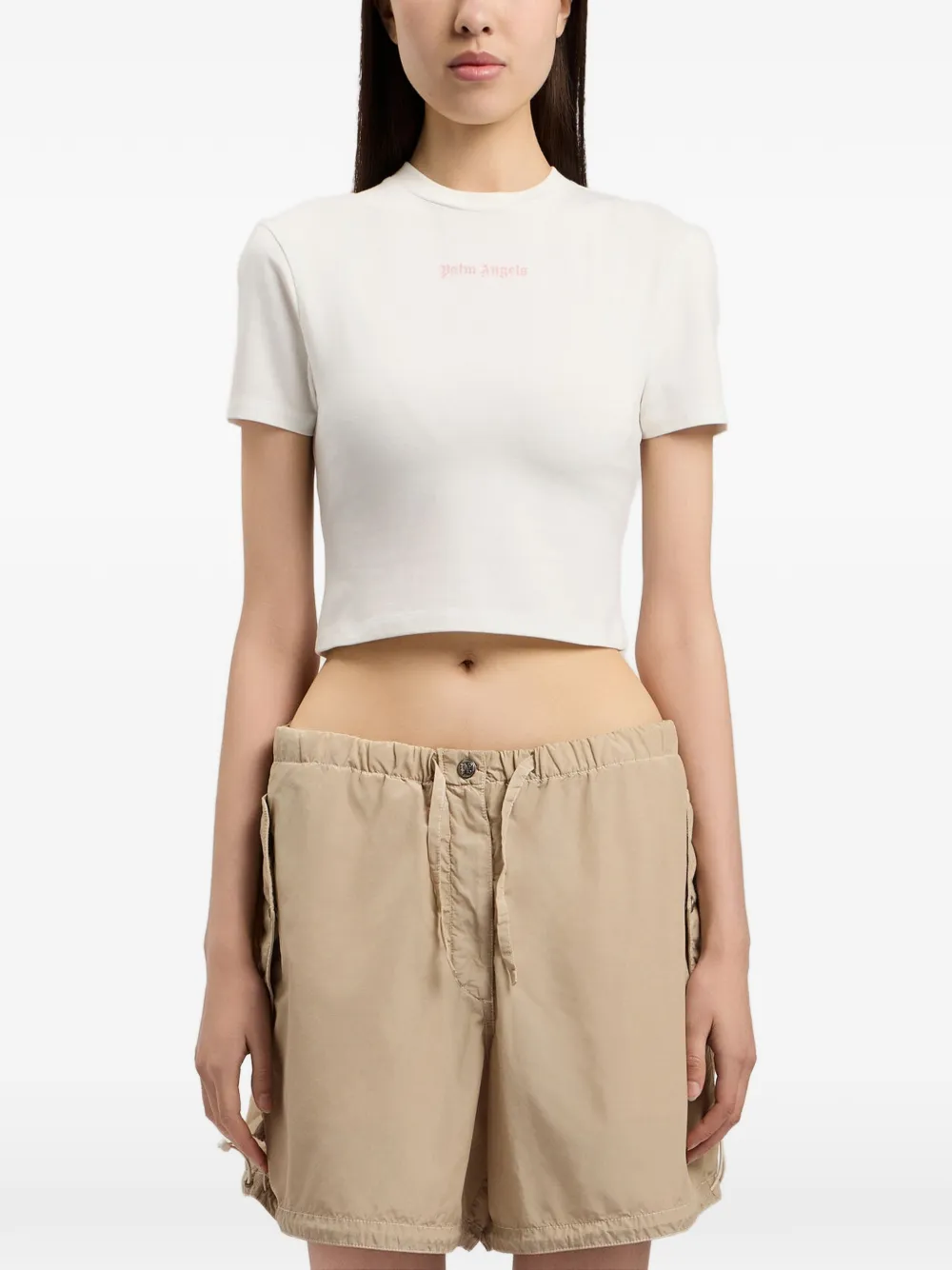 Palm Angels Cropped T-shirt Wit