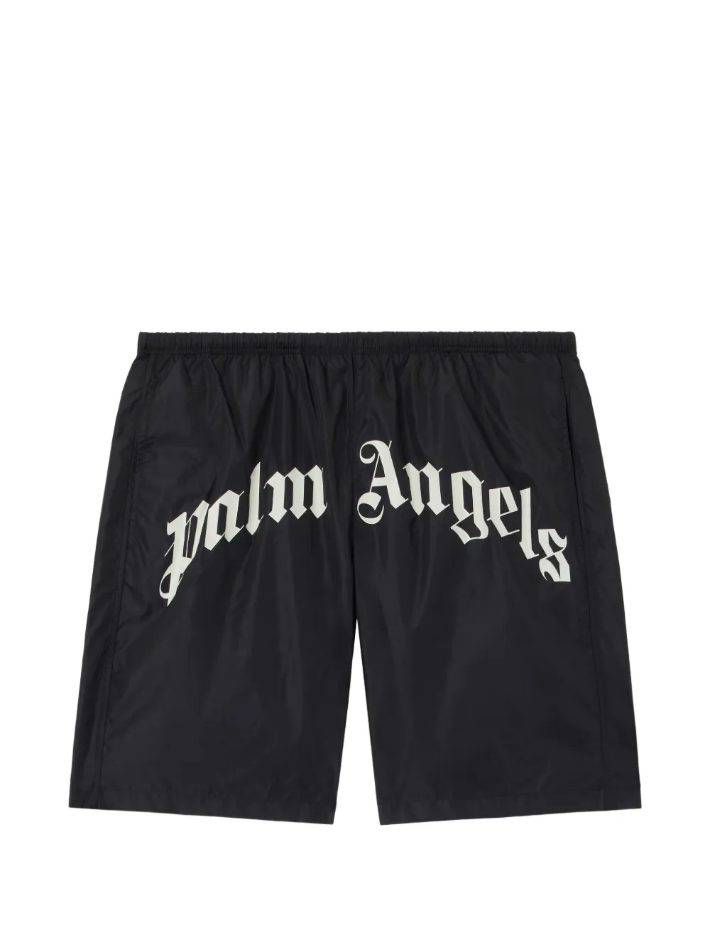Palm Angels Curved Badeshorts mit Logo-Print - Schwarz