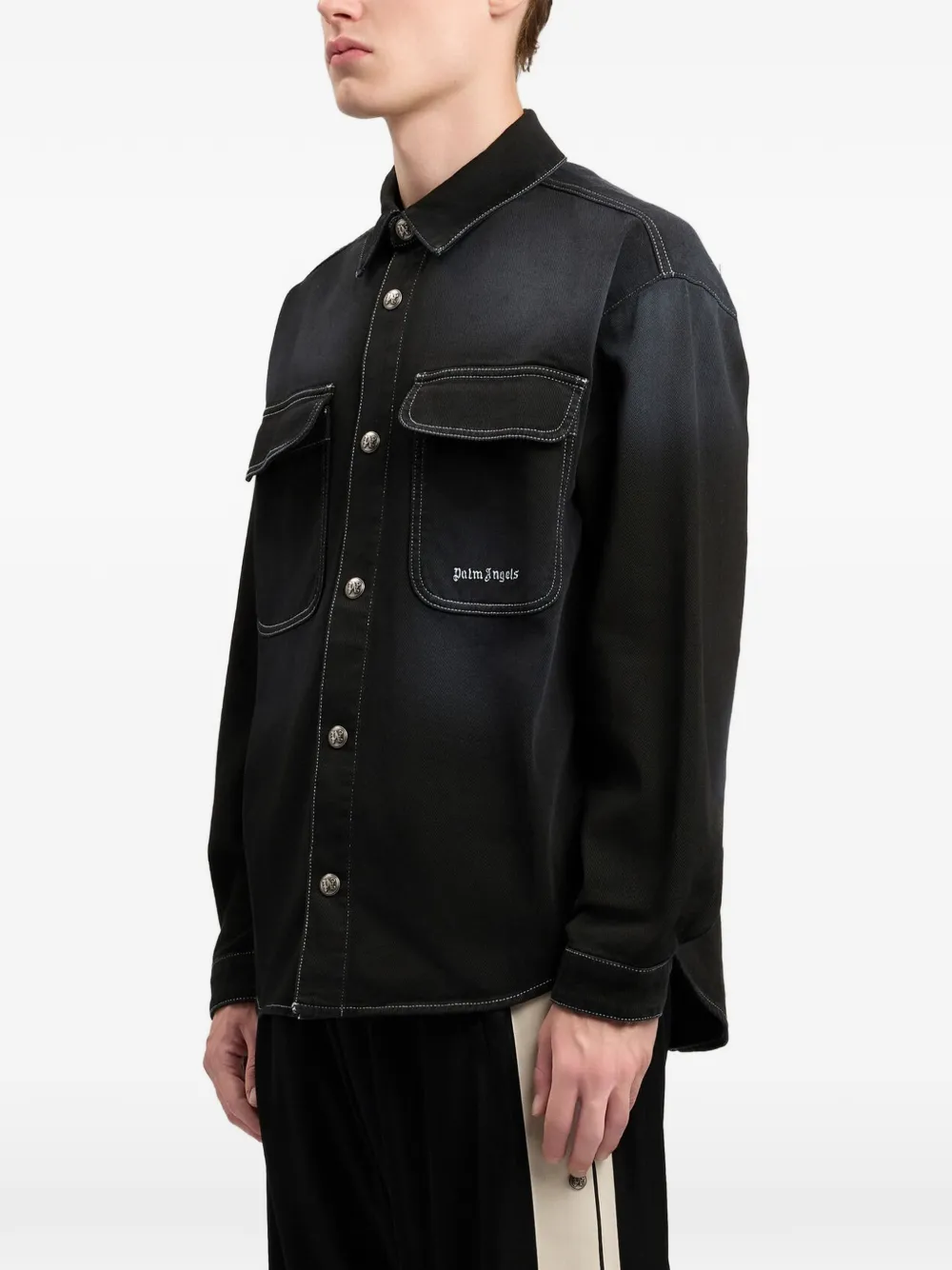 Palm Angels Denim overhemd Zwart