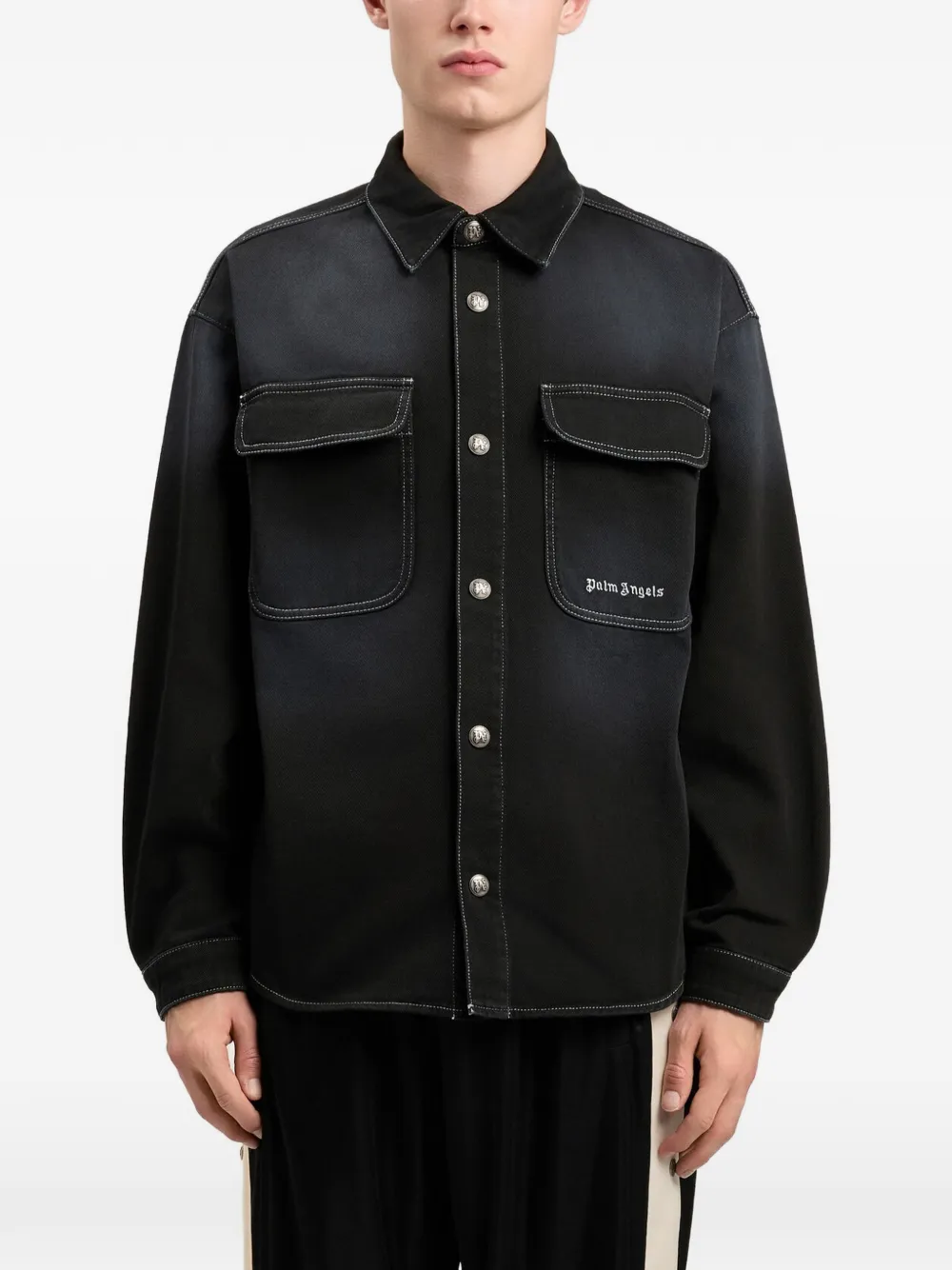 Palm Angels Denim overhemd Zwart