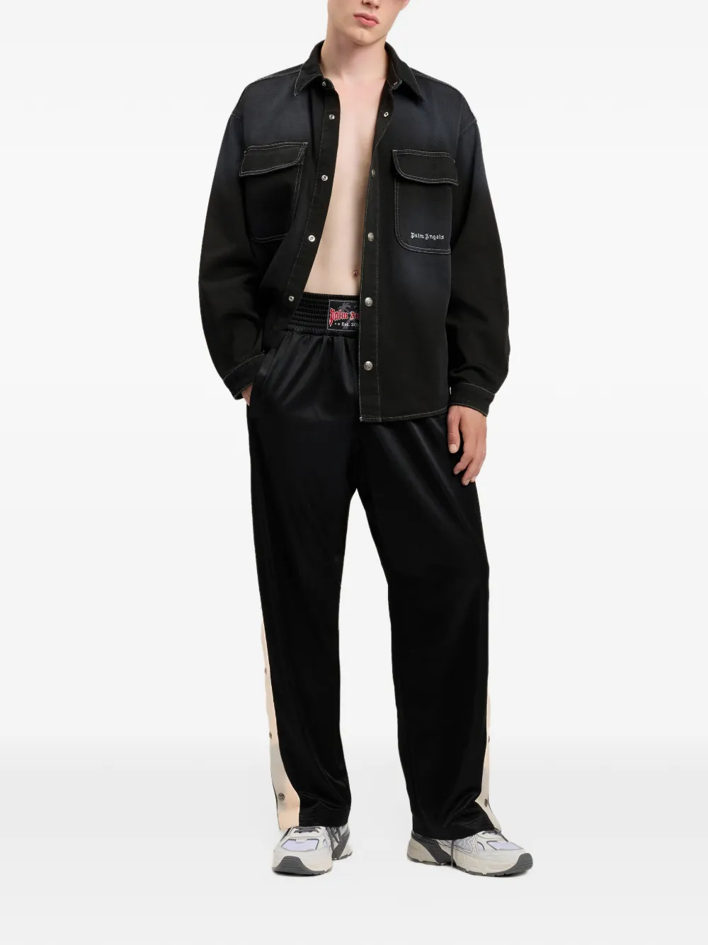 Palm Angels Denim overhemd Zwart