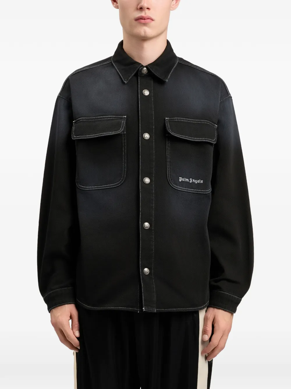 Palm Angels Denim overhemd Zwart